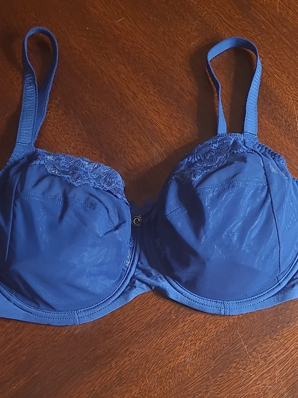 NWT Chantelle Orangerie 3-part Full Figure Blue Lace Trim Underwire Bra (C67610)